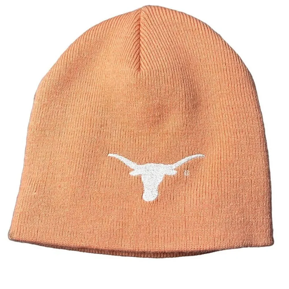 Youth Pinkish Texas Longhorn Basic Knit Bullhorn Beanie Hat Girls Winter Hat